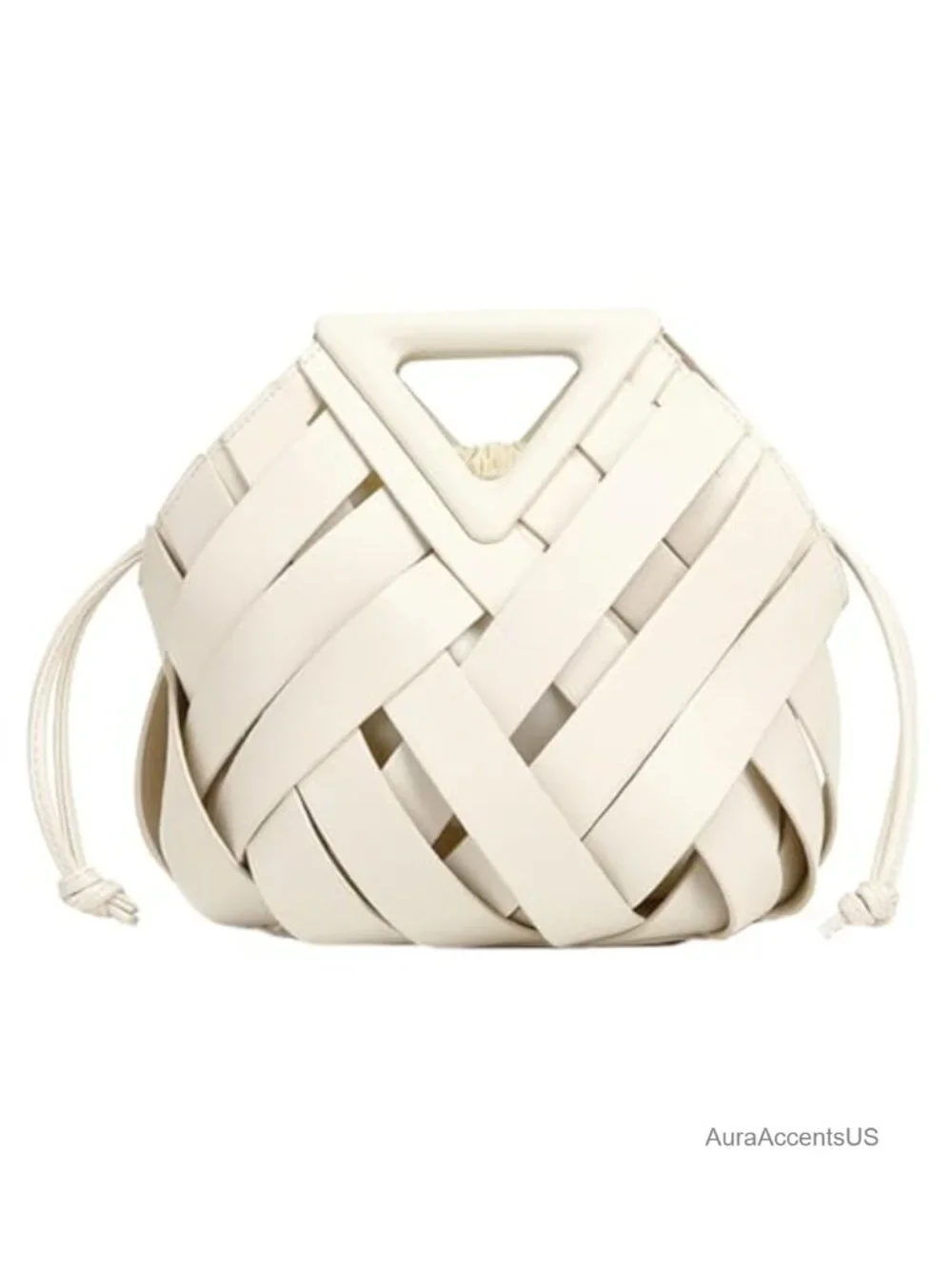 Vegan Leather Woven Clutch Crossbody Shoulder Bag with Top Handle